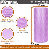 Strauss Foam Roller (Purple), 30 cm and Dual Yoga Massage Ball, (Pink)